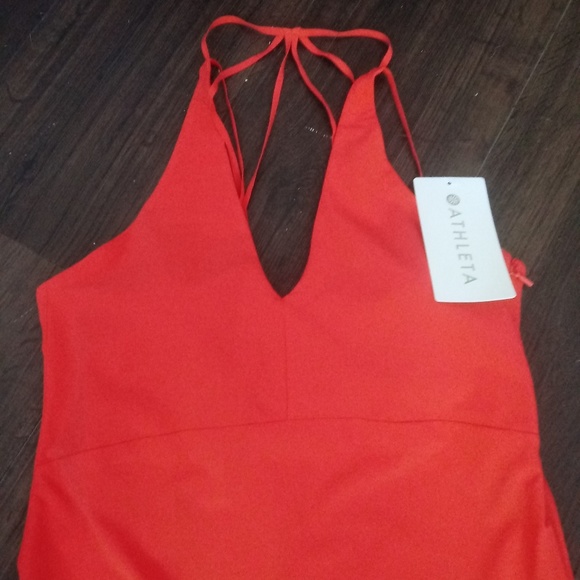 Athleta Dresses & Skirts - BNWT Athleta Halter Strappy Orange/Coral Dress! 4